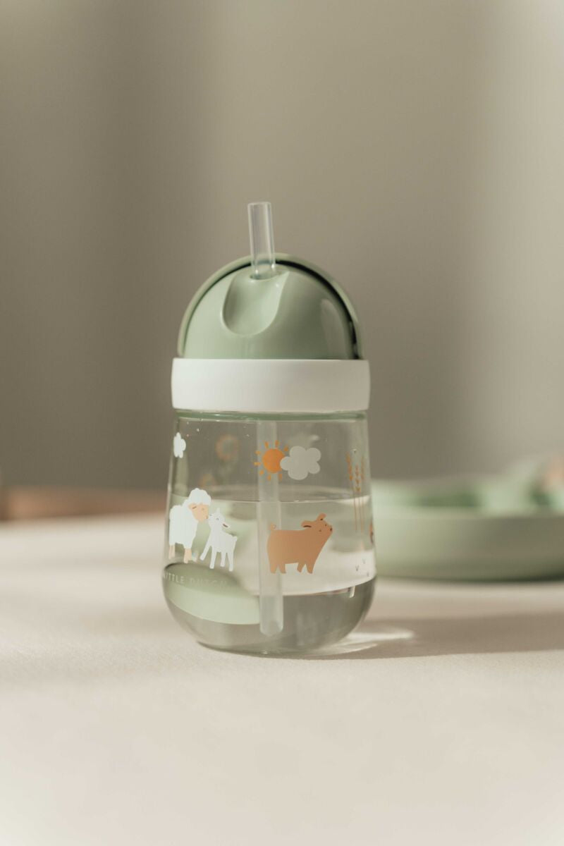 Puodelis su šiaudeliu LITTLE FARM