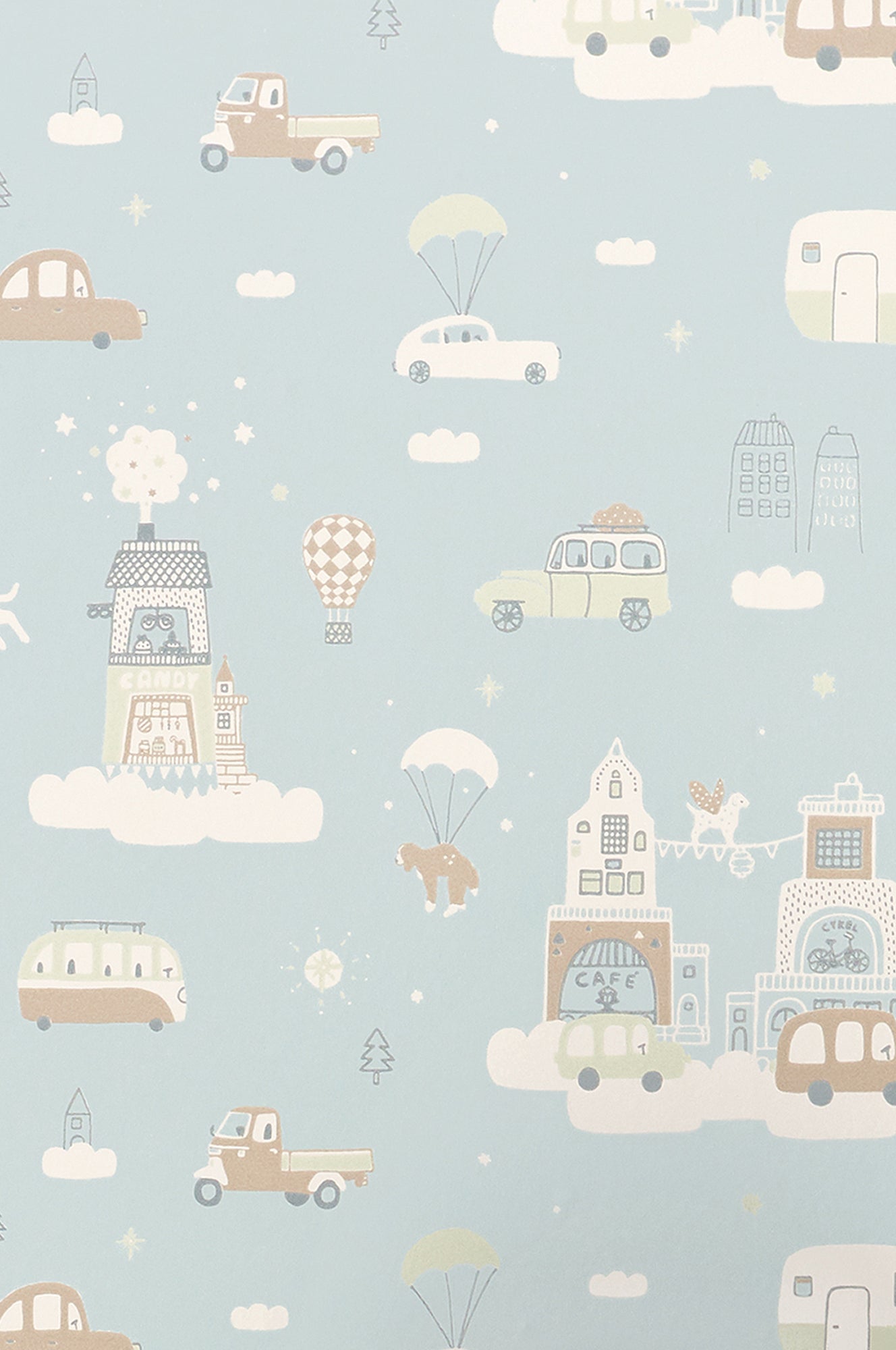 Majvillan tapetai ABOVE THE CLOUDS SOFT BLUE