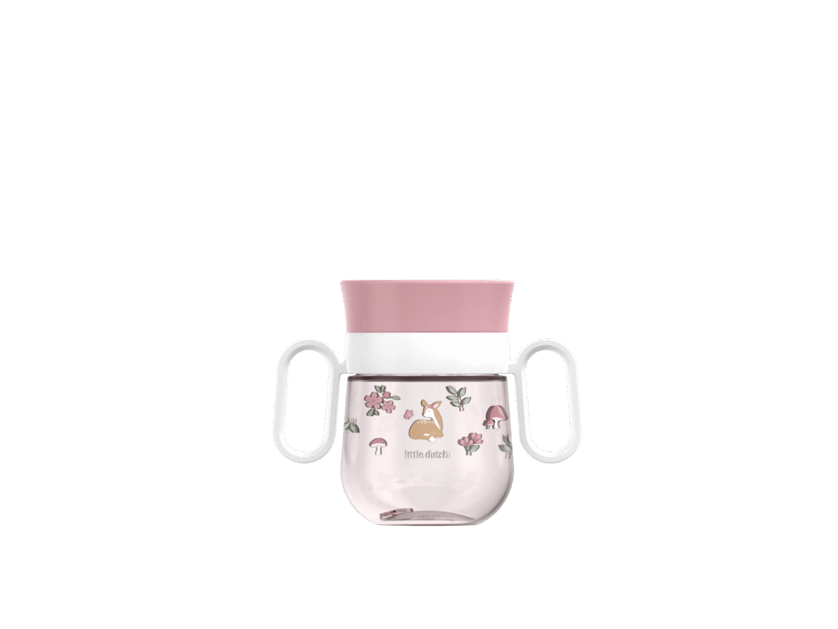Little Dutch puodelis „Trainer“ 360° su rankenėlėmis FAIRY GARDEN, 200 ml