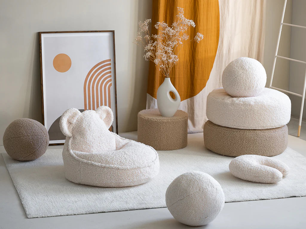 WIGIWAMA vaikiškas sėdmaišis Cream White Bear Beanbag