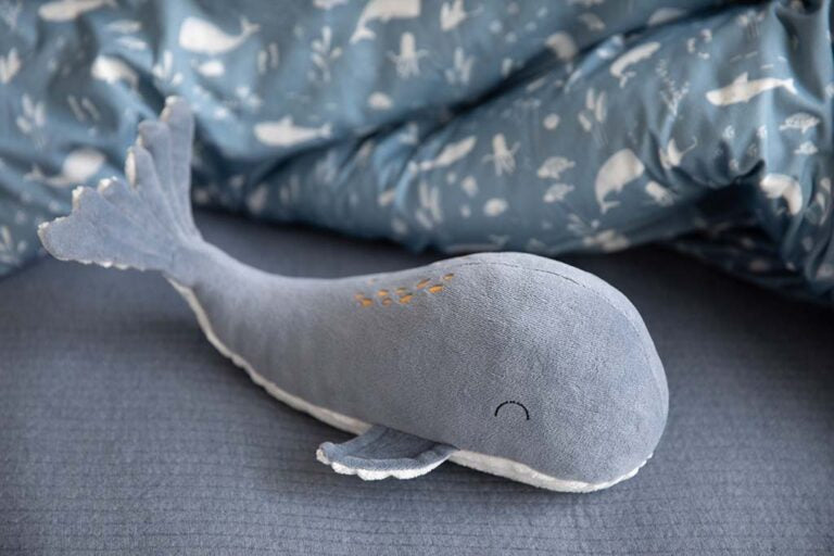 Didelis minkštas žaislas banginis 40cm mėlyna