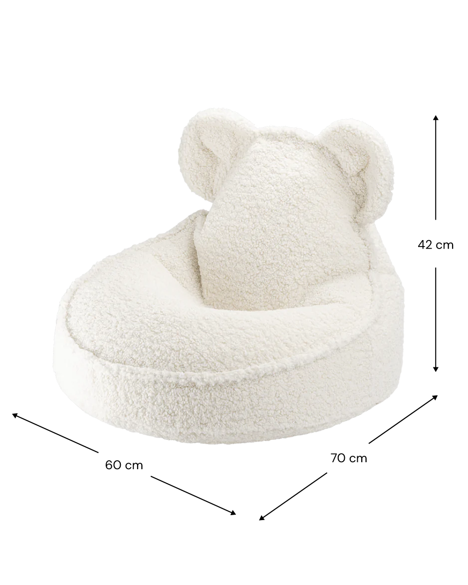 WIGIWAMA vaikiškas sėdmaišis Cream White Bear Beanbag