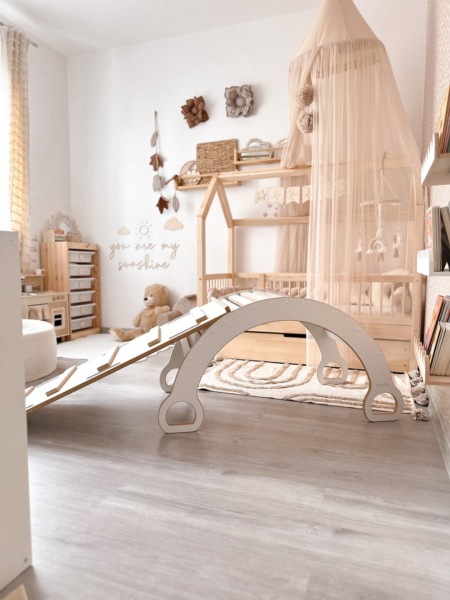 Montessori sūpynės ir čiuožykla/laipiojimo siena LADDER
