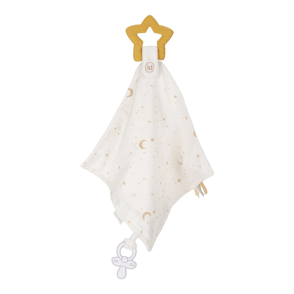 Little Dutch kūdikio migdukas su kramtukais ir čiulptuko laikikliu NEWBORN NATURALS