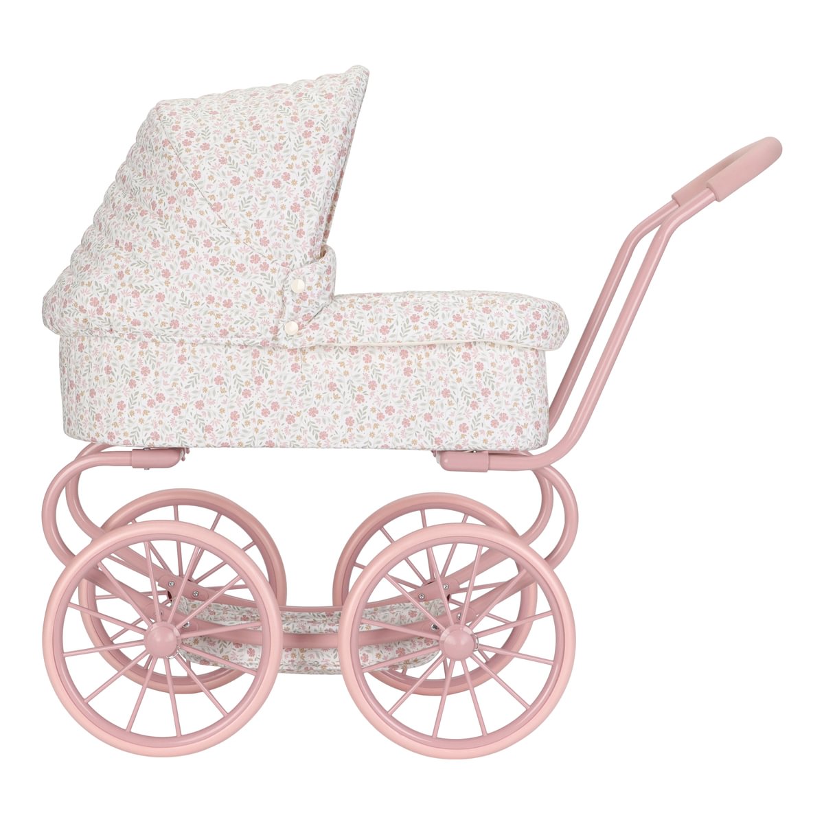 Little Dutch metalinis lėlės vežimėlis su lopšiu SOFT FLOWERS