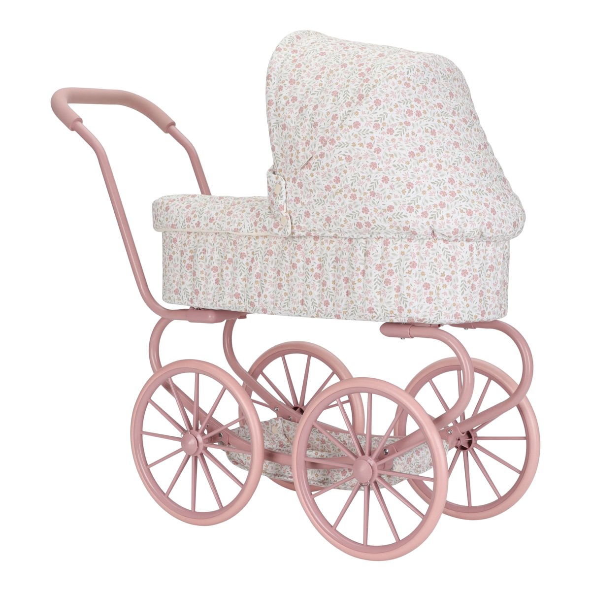 Little Dutch metalinis lėlės vežimėlis su lopšiu SOFT FLOWERS