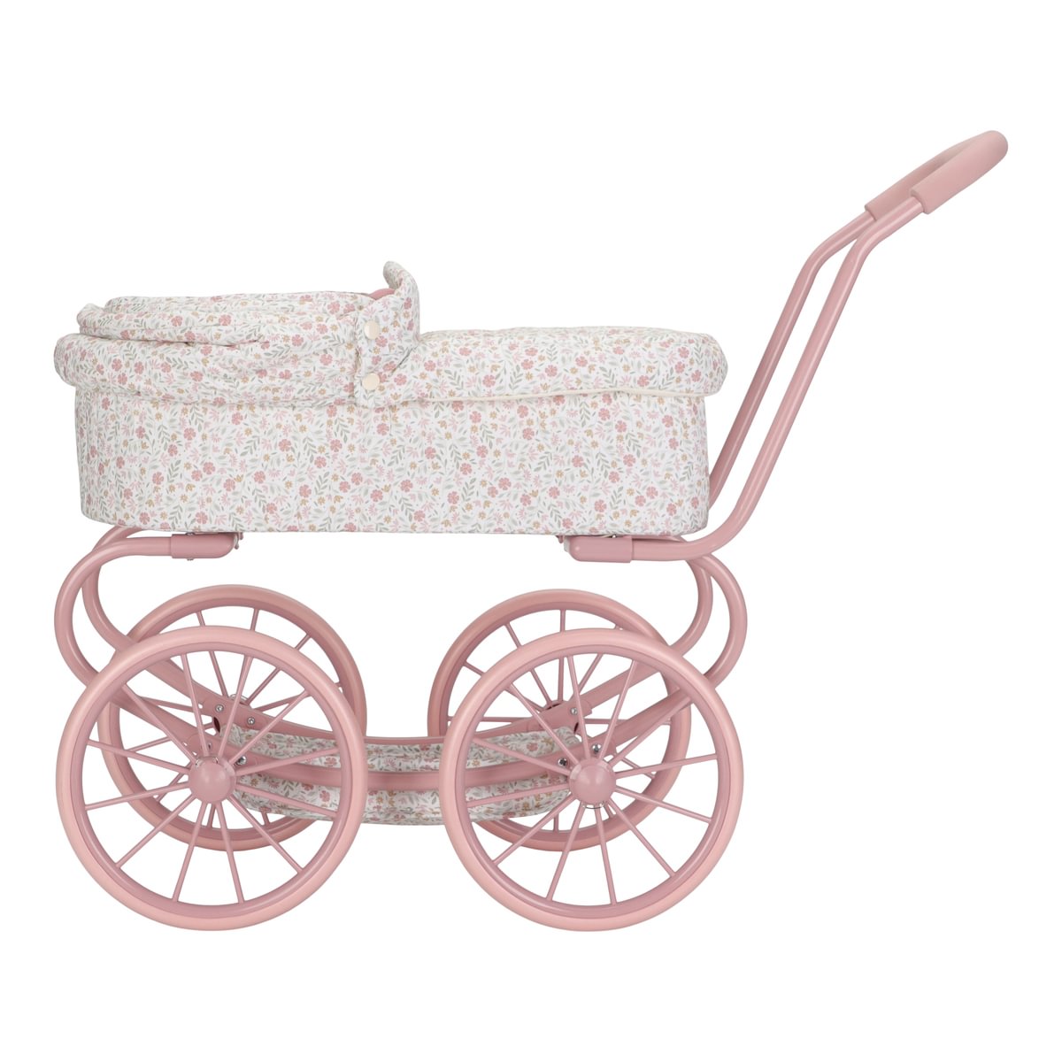 Little Dutch metalinis lėlės vežimėlis su lopšiu SOFT FLOWERS