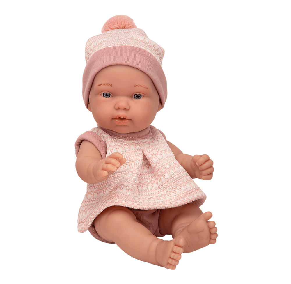 Elegantiški kūdikėliai su kepurėmis, 26 cm