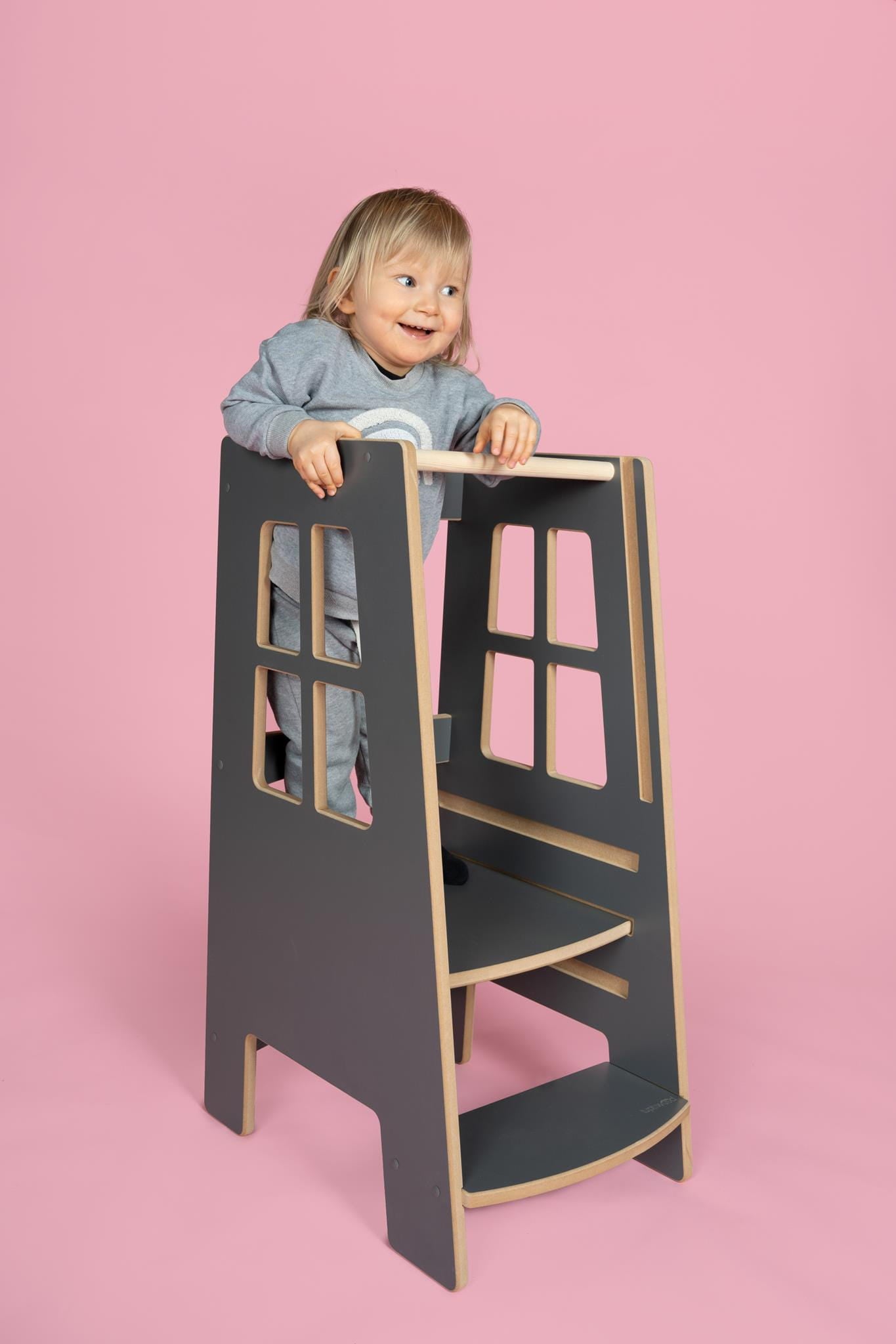Montessori bokštelis EXTRA SAFE GREY