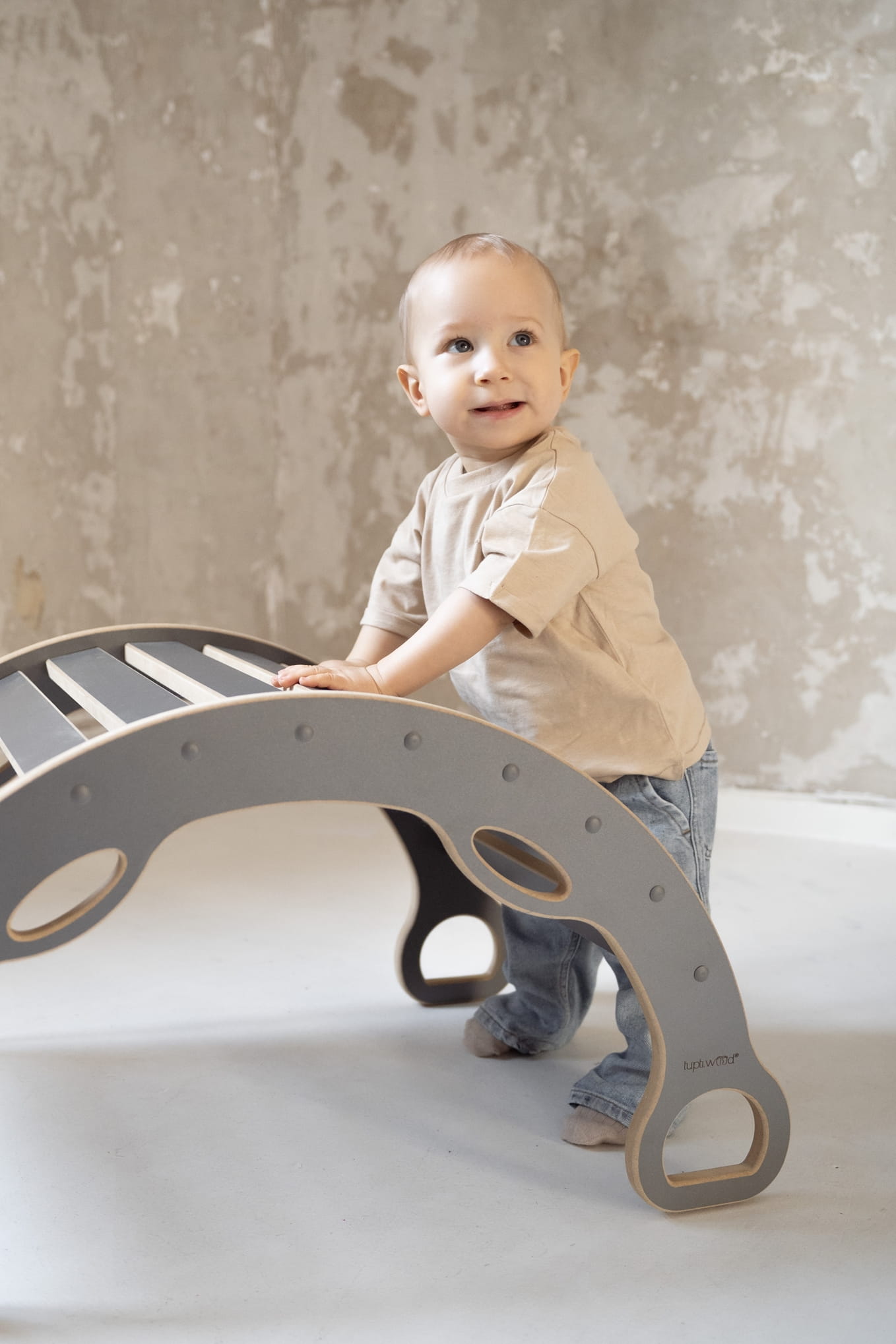 Montessori sūpynės SMALL su rankenomis GREY