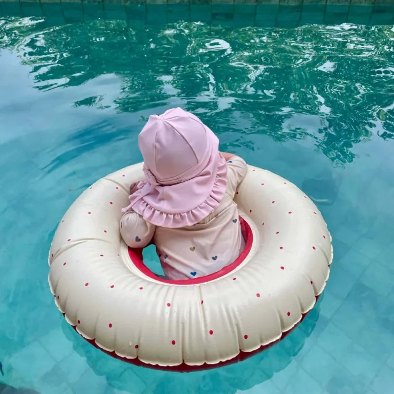 Raudonas pripučiamas plaukimo ratas vaikams (1-3 m)