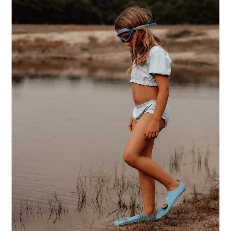 Mėlyni platūs plaukimo akiniai vaikams (3-8 m.)