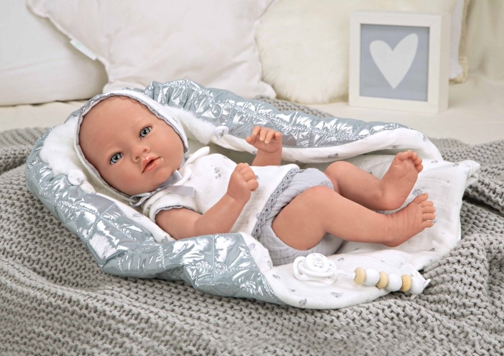Reborn lėlytė su blizgiu pleduku, berniukas, 38 cm