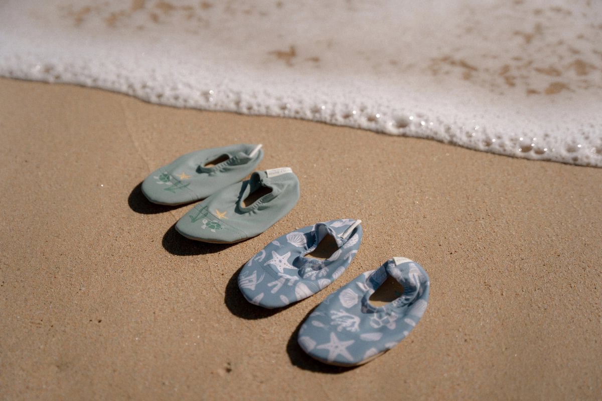 Little Dutch paplūdimio šlepetės SEASHELLS & STRIPES