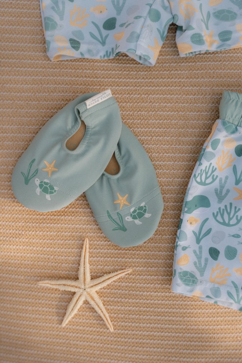 Little Dutch paplūdimio šlepetės SEASHELLS & STRIPES