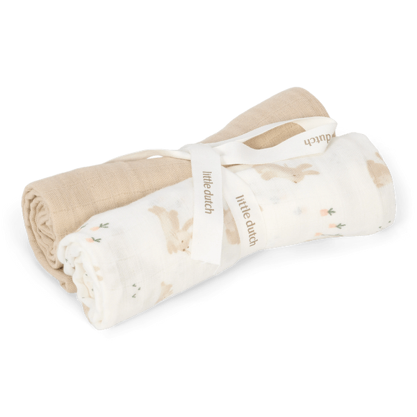 Little Dutch muslino vystyklai BABY BUNNY 70 x 70cm