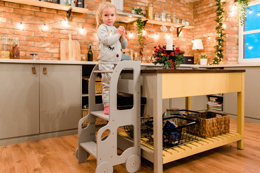 Montessori bokštelis CAR, pilkas