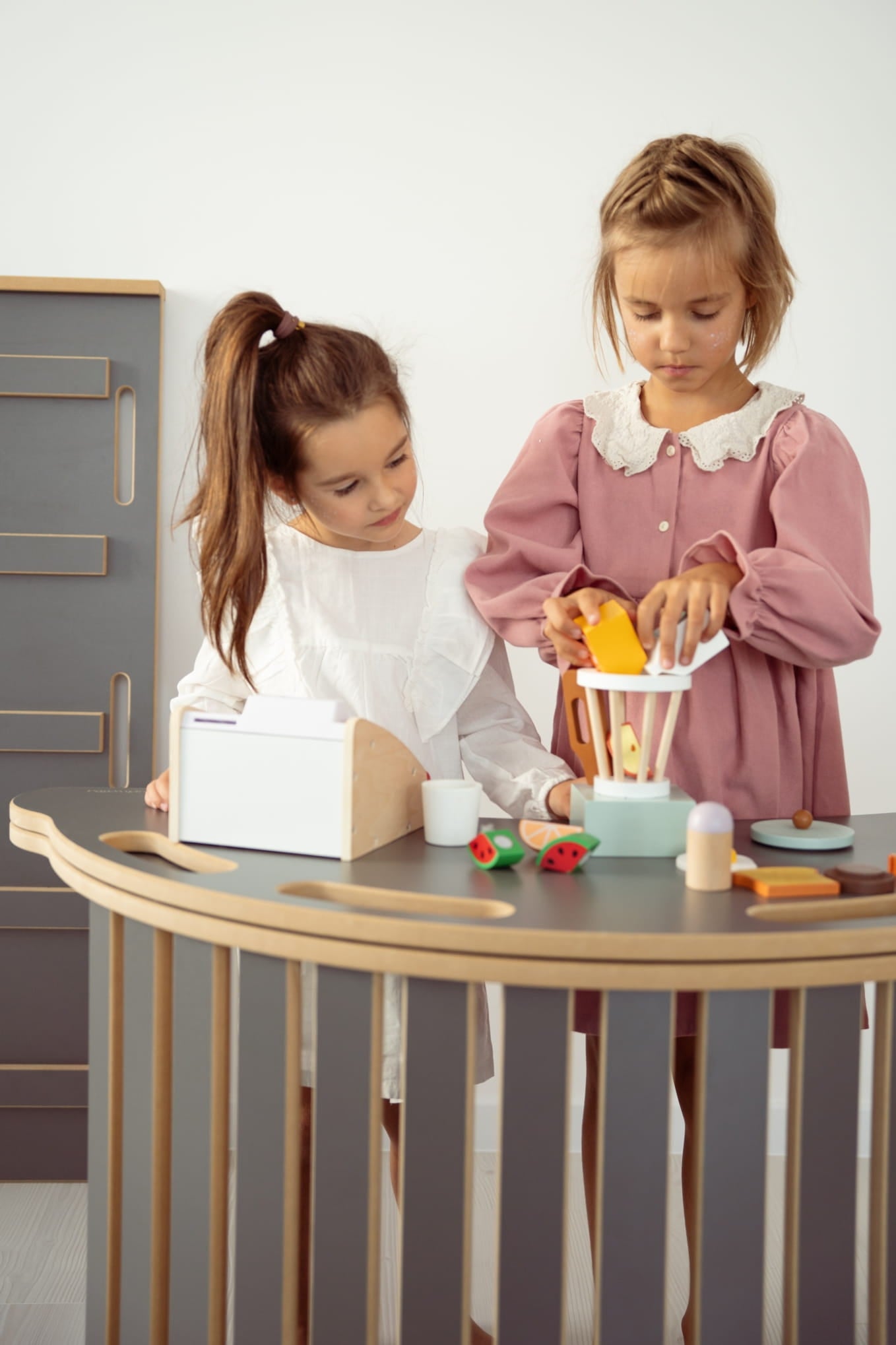 3in1 Montessori supynių, čiuožyklos ir laipiojimo sienos rinkinys LADDER BIG GREY