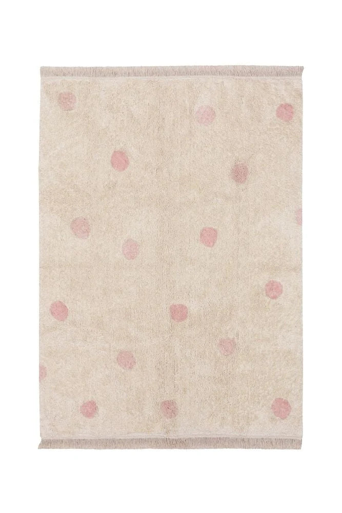Skalbiamas kilimas Hippy Dots Natural - Vintage Nude