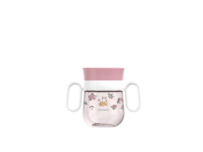 Little Dutch puodelis „Trainer“ 360° su rankenėlėmis  FAIRY GARDEN, 200 ml