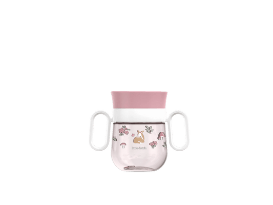 Little Dutch puodelis „Trainer“ 360° su rankenėlėmis  FAIRY GARDEN, 200 ml