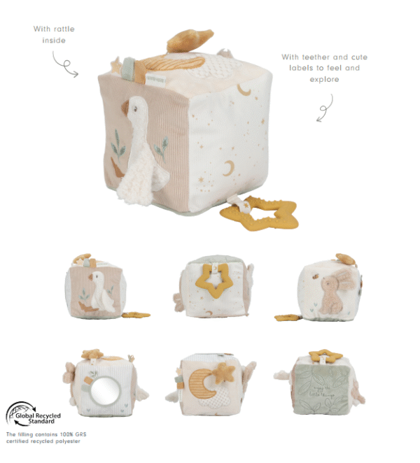 Little Dutch Minkštas lavinamasis kubas NEWBORN NATURALS