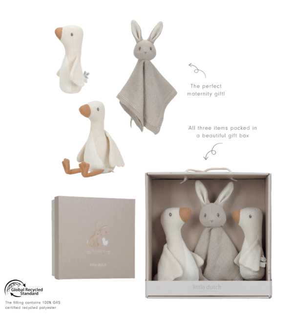 Little Dutch dovanų rinkinys su megztais žaisliukais NEWBORN NATURALS
