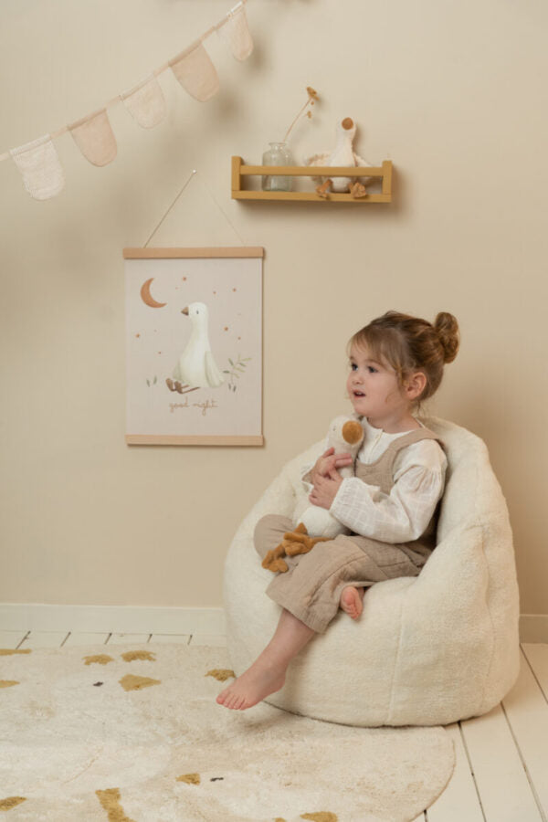 Little Dutch vaikiškas fotelis TEDDY SOFT WHITE