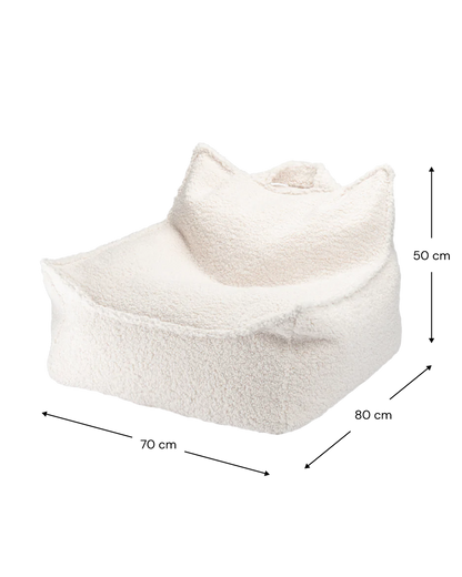 WIGIWAMA vaikiškas sėdmaišis Cream White Beanbag