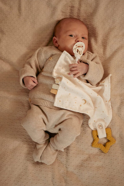 Little Dutch kūdikio migdukas su kramtukais ir čiulptuko laikikliu NEWBORN NATURALS