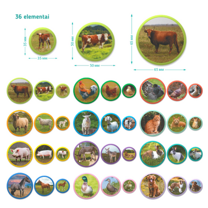 Dodo Montessori magnetukai ŪKIO GYVŪNAI (36vnt.)