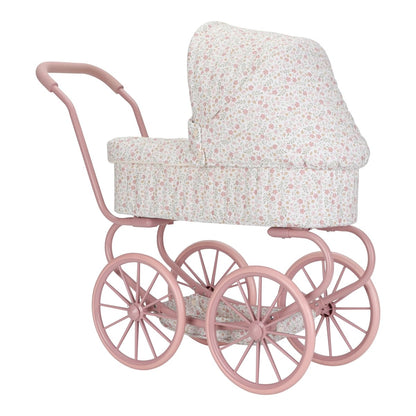 Little Dutch metalinis lėlės vežimėlis su lopšiu SOFT FLOWERS