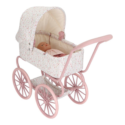 Little Dutch metalinis lėlės vežimėlis su lopšiu SOFT FLOWERS