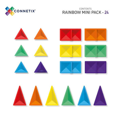 CONNETIX 24 dalių magnetinis konstruktorius Rainbow mini pack