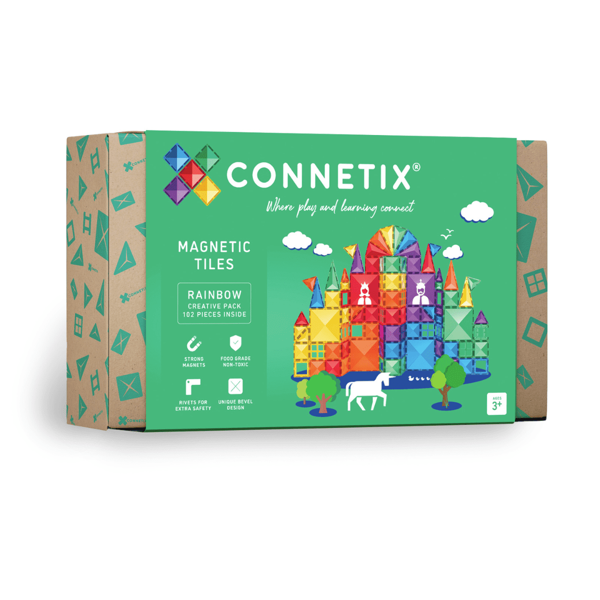 CONNETIX 102 dalių magnetinis konstruktorius Rainbow Creative