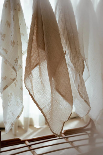 Little Dutch muslino vystyklai PURE Soft Beige  120 x 120 cm