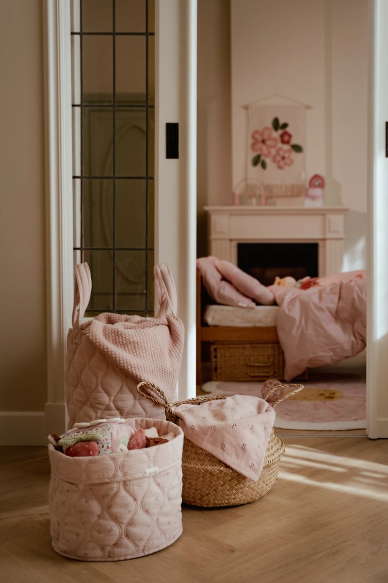 Little Dutch dygsniuotas daiktų laikymo krepšys didelis ,PURE rožinė