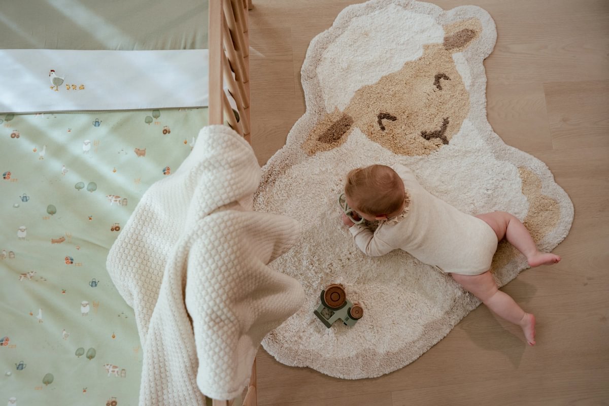 Little Dutch vaikiškos lovelės megztas užtiesalas PURE Soft White 110×140 cm