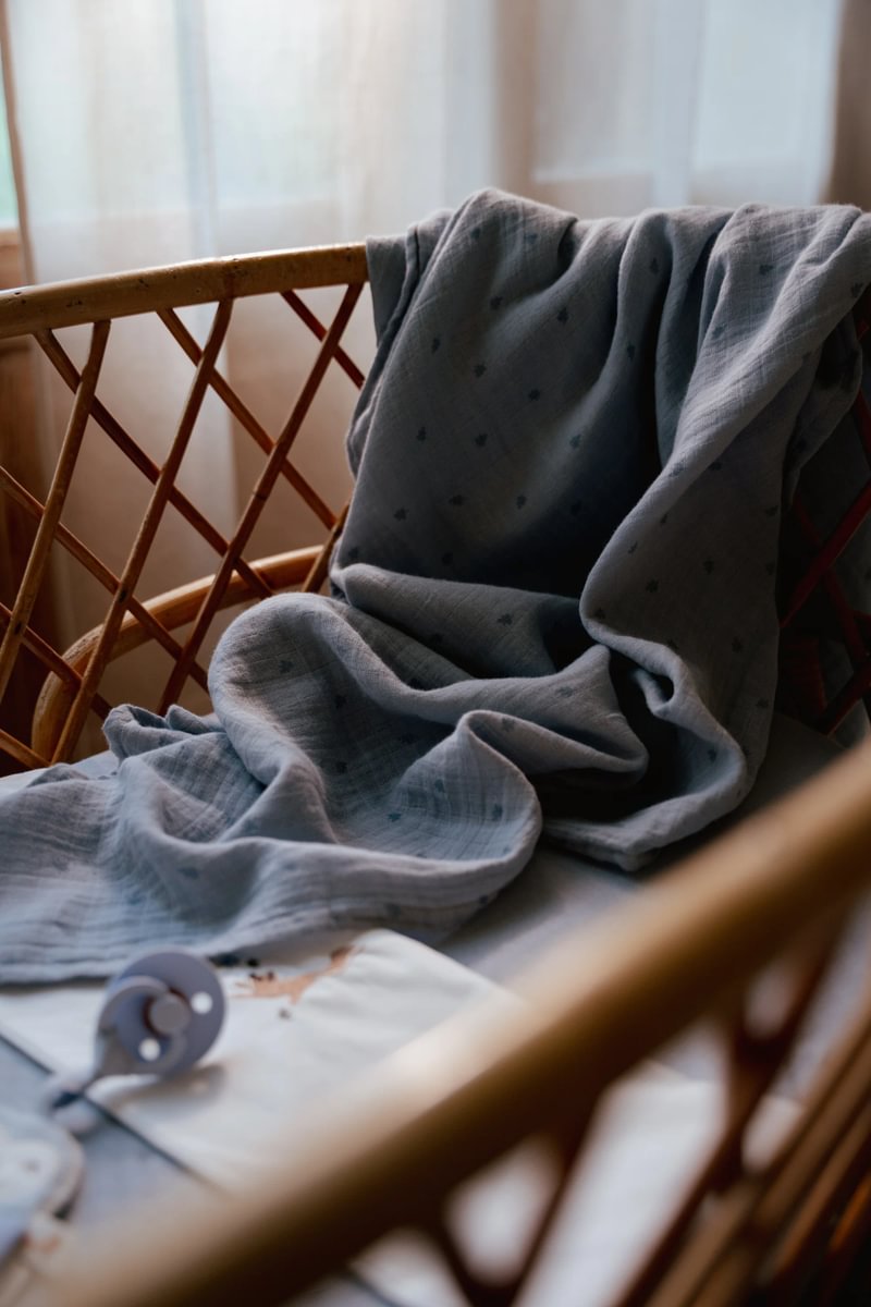 Little Dutch muslino vystyklai PURE Denim Blue 70 x 70cm