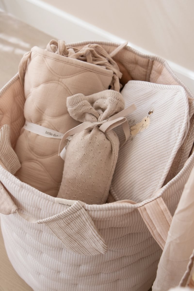 Little Dutch dygsniuotas daiktų laikymo krepšys didelis ,PURE smėlinė