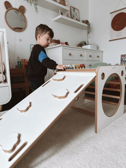 Montessori laipiojimo kubas + čiuožykla/laipiojimo siena CLOUDS