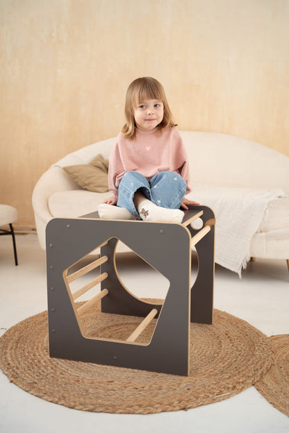 Montessori laipiojimo kubas + kėdė GREY
