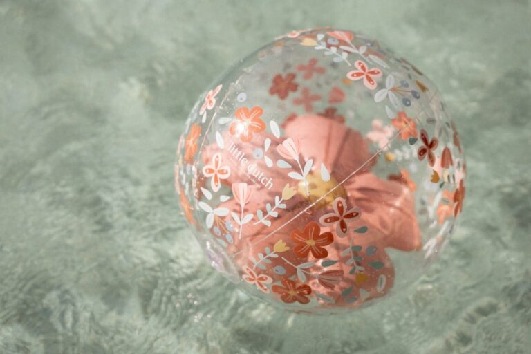Little Dutch paplūdimio kamuolys PINK FLOWERS 3D
