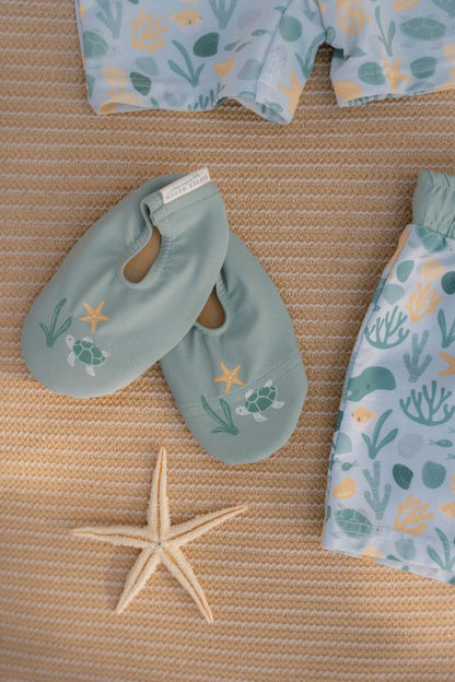 Little Dutch paplūdimio šlepetės SEASHELLS & STRIPES