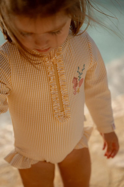 Little Dutch Maudymosi kostiumėlis ilgomis rankovėmis OCEAN TREASURES, geltona