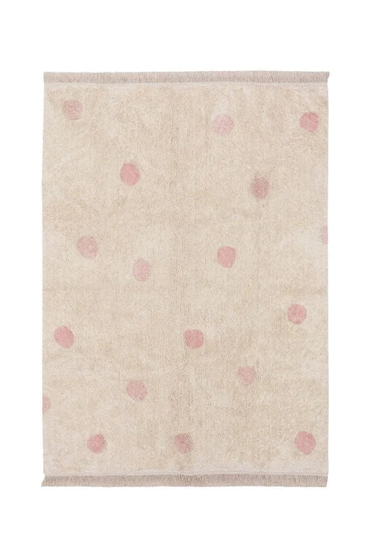 Skalbiamas kilimas Hippy Dots Natural - Vintage Nude