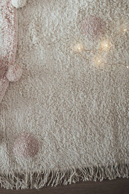 Skalbiamas kilimas Hippy Dots Natural - Vintage Nude