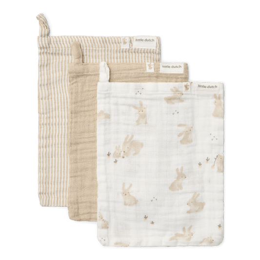 Little Dutch 3 merliukų rinkinys iš muslino BABY BUNNY